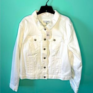NWT Loft White Classic Denim Jacket XL
